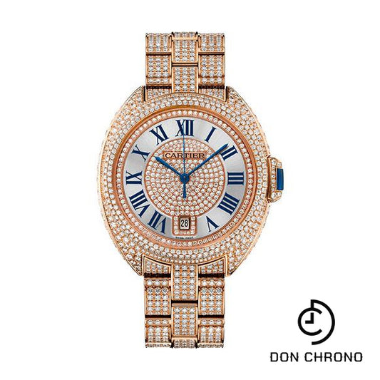 Cartier Cle de Cartier Watch - 40 mm Pink Gold Diamond Case - Pink Gold Diamond Dial - Diamond Bracelet - HPI01041