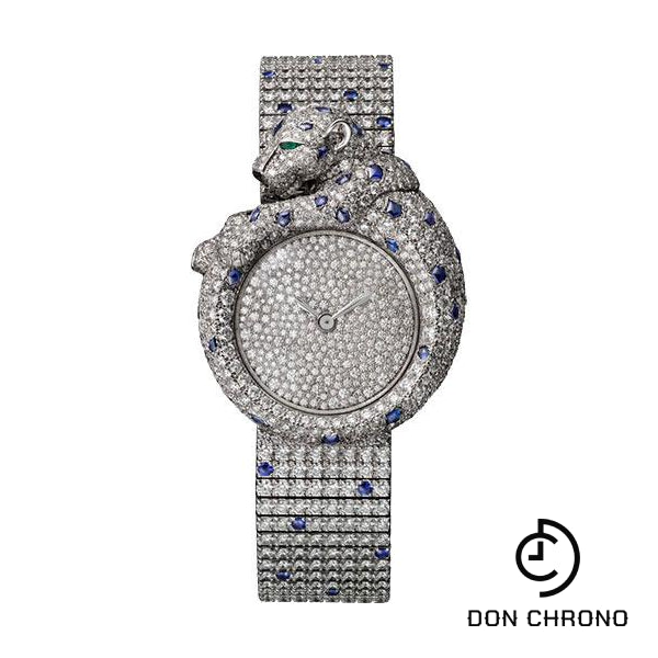 Cartier Feline de Cartier Watch - 43.13 mm White Gold Diamond Case - Diamonds Diamond Dial - Diamond Bracelet - HPI01146