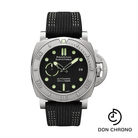 Panerai Submersible Mike Horn Edition - 47mm - Brushed Ecotitanium - Black Dial - Black Recycled Pet Strap - PAM00984