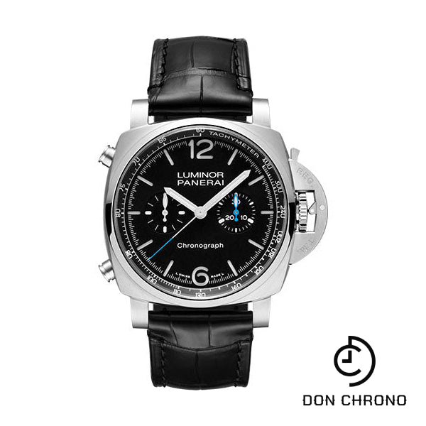 Panerai Luminor Chrono - 44mm Brushed Steel Case - Black Dial - PAM01109