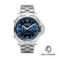 Panerai Luminor Chrono - 44mm Brushed Steel Case - Blue Sun-Brushed Dial - PAM01110