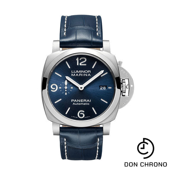 Panerai Luminor Marina - 44mm - Brushed Steel - Blue Sun-Brushed Dial - PAM01313