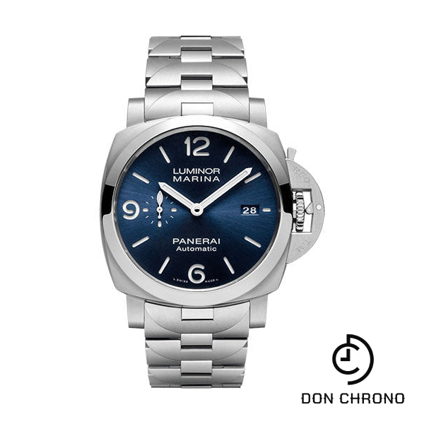 Panerai Luminor Marina Specchio Blu - 44mm - Brushed Steel - Blue Sun-Brushed Dial - PAM01316