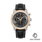 Breitling Navitimer B01 Chronograph 43 Watch - Steel & Red Gold - Stratos Gray Dial - Black Croco Strap - Folding Buckle - UB0121211F1P2
