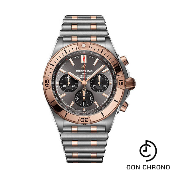 Breitling Chronomat B01 42 Watch - Steel and 18K Red Gold - Anthracite Dial - Metal Bracelet - UB0134101B1U1