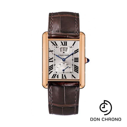 Cartier Tank Louis Cartier Watch - Extra large Pink Gold Case - Silver Dial - Brown Leather Strap - W1560003