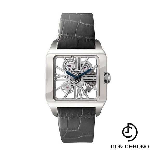 Cartier Santos-Dumont Watch - Large White Gold Case - Nickel Silver Dial - Alligator Strap - W2020033