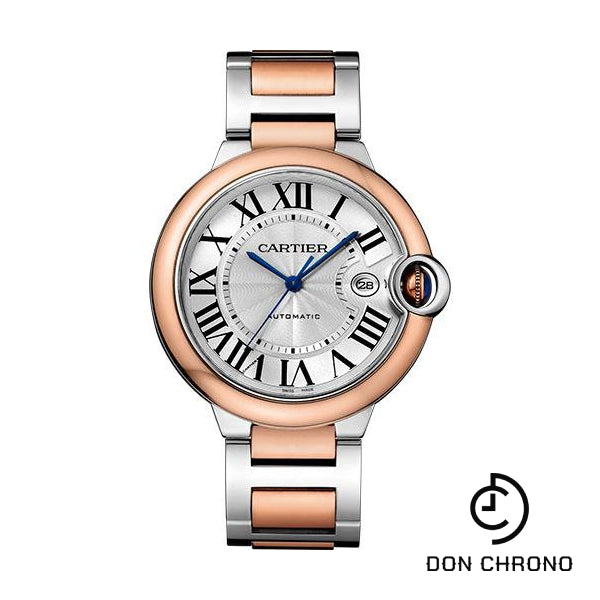 Cartier Ballon Bleu de Cartier Watch - 42 mm Steel Case - Pink Gold Bezel - Pink Gold And Steel Bracelet - W2BB0004