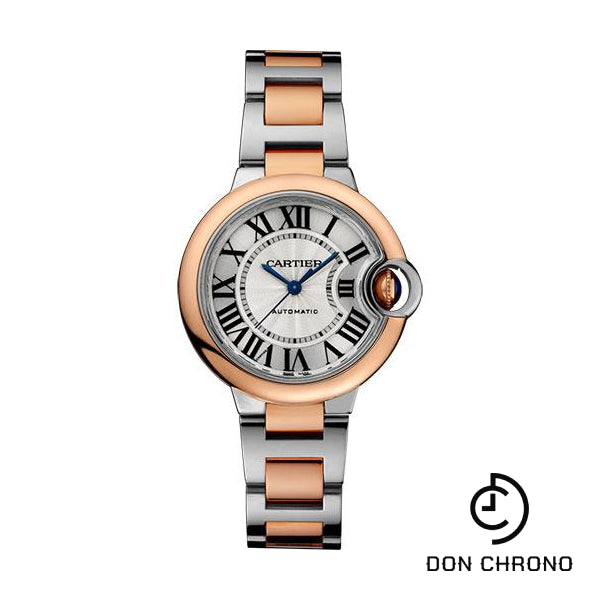 Cartier Ballon Bleu De Cartier Watch - 33 mm Steel Case - Pink Gold Bezel - W2BB0023