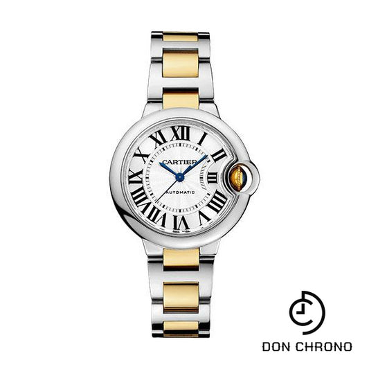 Cartier Ballon Bleu de Cartier Watch - 33 mm Steel and Yellow Gold Case - Silvered Dial - Interchangeable Two-Tone Bracelet - W2BB0029