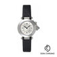 Cartier Miss Pasha Watch - 27 mm Steel Case - Silvered Dial - Toile De Moire Strap - W3140025