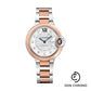 Cartier Ballon Bleu de Cartier Watch - 33 mm Steel and Rose Gold Case - Silvered Diamond Dial - Interchangeable Two-Tone Bracelet - W3BB0021