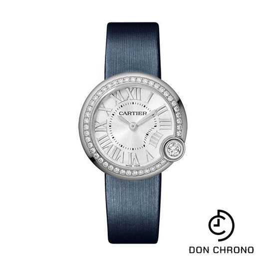 Cartier Ballon Blanc de Cartier Watch - 30 mm Steel Diamond Case - Silver Dial - Calfskin Strap - W4BL0003