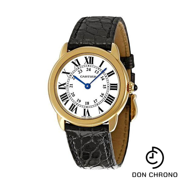 Cartier Ronde Solo Watch - Small Yellow Gold Case - Alligator Strap - W6700355