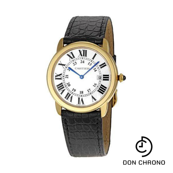 Cartier Ronde Solo Watch - Large Yellow Gold Case - Alligator Strap - W6700455