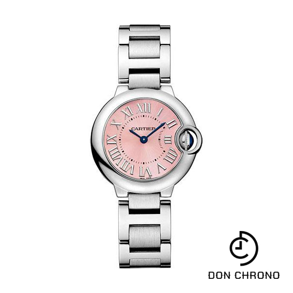 Cartier Ballon Bleu De Cartier Watch - 28.6 mm Steel Diamond Case - Diamond Bezel - Pink Dial - W6920038