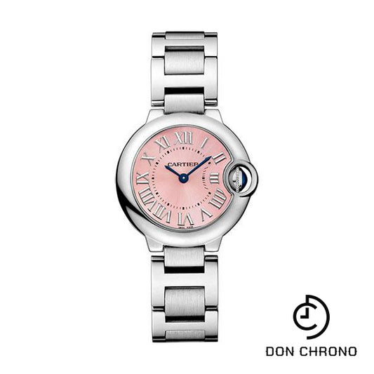 Cartier Ballon Bleu De Cartier Watch - 28.6 mm Steel Diamond Case - Diamond Bezel - Pink Dial - W6920038