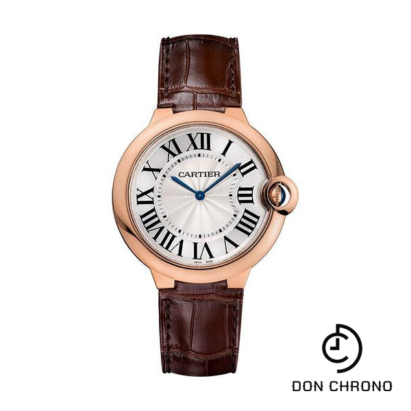 Cartier Ballon Bleu de Cartier Watch - 40 mm Pink Gold Case - Brown Alligator Strap - W6920083