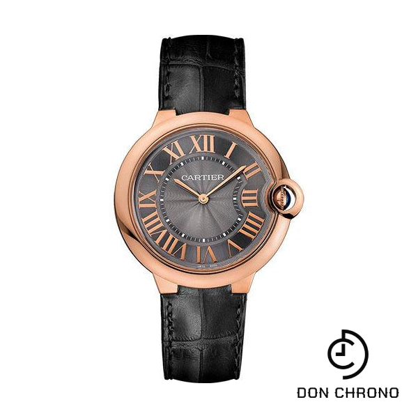 Cartier Ballon Bleu De Cartier Watch - 40 mm Pink Gold Case - Gray Dial - Gray Alligator Strap - W6920089