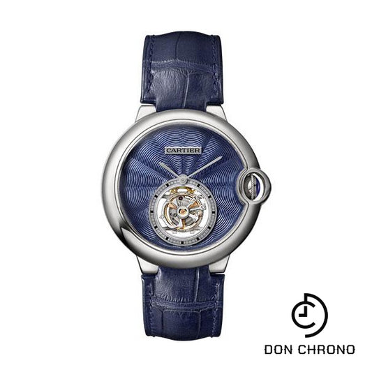 Cartier Ballon Bleu De Cartier Watch - 39 mm White Gold Case - Blue Dial - Dark Blue Alligator Strap - W6920105