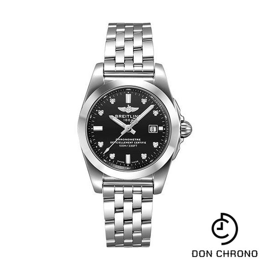 Breitling Galactic 29 Sleek Watch - Steel - Trophy Black Diamond Dial - Steel Bracelet - W72348121B1A1