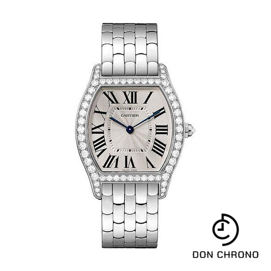 Cartier Tortue Watch - 39 mm White Gold Diamond Case - WA501013