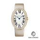 Cartier Baignoire Watch - Large Pink Gold Diamond Case - Fabric Strap - WB520005