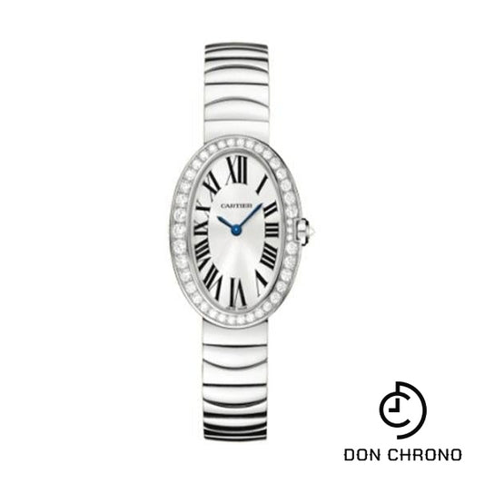 Cartier Baignoire Watch - Small White Gold Diamond Case - Gold Bracelet - WB520006