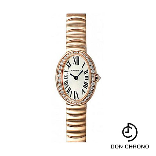 Cartier Baignoire Watch - Mini Pink Gold Diamond Case - WB520026