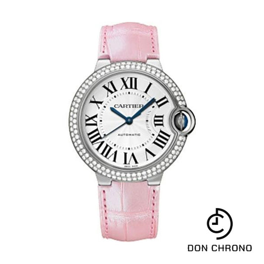 Cartier Ballon Bleu de Cartier Watch - Medium White Gold Case - Diamond Bezel - Alligator Strap - WE900651