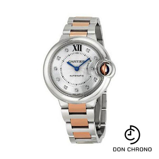 Cartier Ballon Bleu de Cartier Watch - 33 mm Steel Case - Pink Gold And Steel Bracelet - WE902061