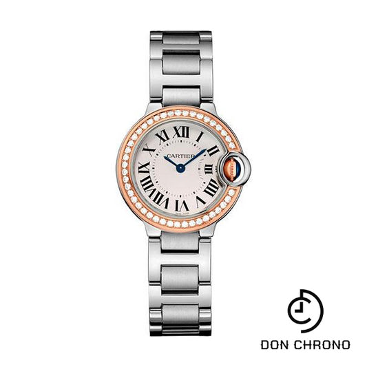 Cartier Ballon Bleu de Cartier Watch - 28 mm Steel Case - Pink Gold Diamond Bezel - WE902079