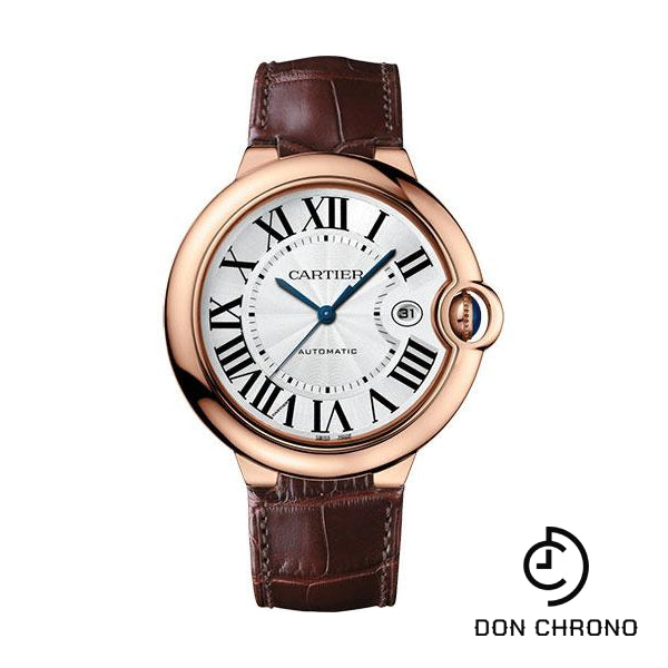 Cartier Ballon Bleu de Cartier Watch - 42.1 mm Pink Gold Case - Brown Alligator Strap - WGBB0017