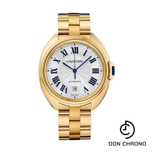 Cartier Cle De Cartier Watch - 40 mm Yellow Gold Case - Silvered Effect Dial - WGCL0003