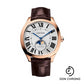 Cartier Drive de Cartier Moon Phases Watch - 40 mm Pink Gold Case - Silvered Dial - Brown Alligator Strap - WGNM0008