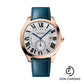 Cartier Drive de Cartier Watch - length: 40 mm Pink Gold Case - Silvered Dial - Two Smooth Calfskin Strap - WGNM0022