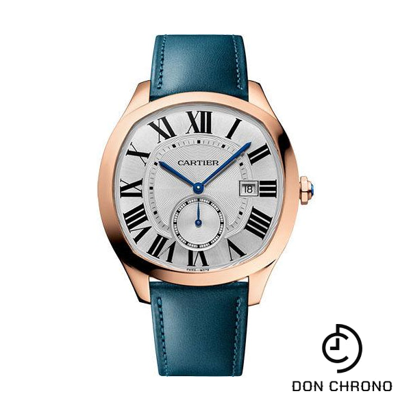 Cartier Drive de Cartier Watch - length: 40 mm Pink Gold Case - Silvered Dial - Two Smooth Calfskin Strap - WGNM0022