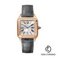 Cartier Santos-Dumont Watch - 38 mm Pink Gold Case - Silver Dial - Black Strap - WGSA0022