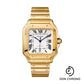 Cartier Santos de Cartier Watch - 39.8 mm Yellow Gold Case - Silvered Dial - Second Bracelet - WGSA0029