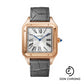 Cartier Santos-Dumont Watch - 46.6 mm x 33.9 mm Pink Gold Case - Silver Dial - Gray Leather Strap - WGSA0032