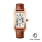 Cartier Tank Americaine Watch - 41.60 mm x 22.60 mm Rose Gold Case - Silver Dial - Brown Leather Strap - WGTA0046