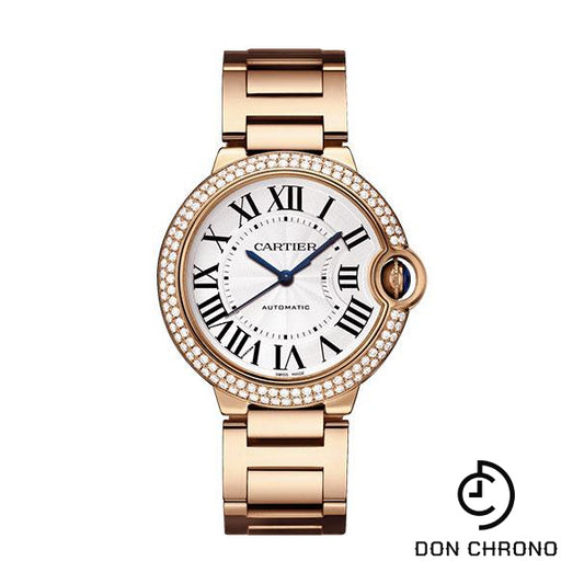 Cartier Ballon Bleu de Cartier Watch - 36 mm Pink Gold Diamond Case - Rose Gold Bracelet - WJBB0005