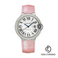 Cartier Ballon Bleu de Cartier Watch - 36 mm White Gold Diamond Case - Pearly Pink Alligator Strap - WJBB0011