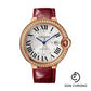 Cartier Ballon Bleu de Cartier Watch - 42 mm Pink Gold Case - Diamond Bezel - Burgundy Alligator Strap - WJBB0035