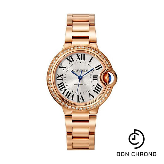 Cartier Ballon Bleu de Cartier Watch - 33 mm Pink Gold Case - Diamond Bezel - WJBB0036