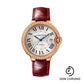 Cartier Ballon Bleu de Cartier Watch - 40 mm Rose Gold Diamond Case - Silvered Dial - Burgundy Alligator Strap - WJBB0056