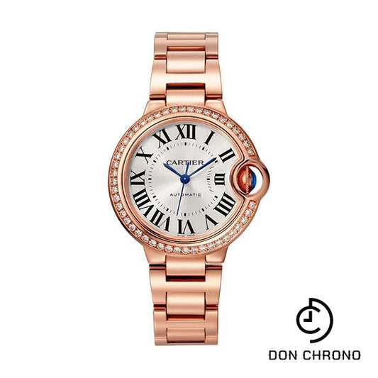 Cartier Ballon Bleu de Cartier Watch - 33 mm Pink Gold Case - Diamond Bezel - Interchangeable Bracelet - WJBB0063