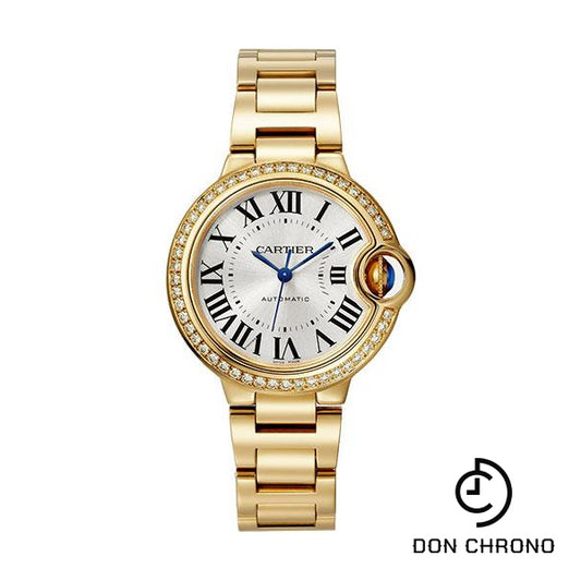 Cartier Ballon Bleu de Cartier Watch - 33 mm Yellow Gold Case - Diamond Bezel - Interchangeable Bracelet - WJBB0069