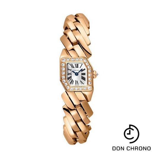 Cartier Maillon de Cartier Watch - 16 x 17 mm Pink Gold Diamond Case - Silver Dial - Bracelet - WJBJ0002