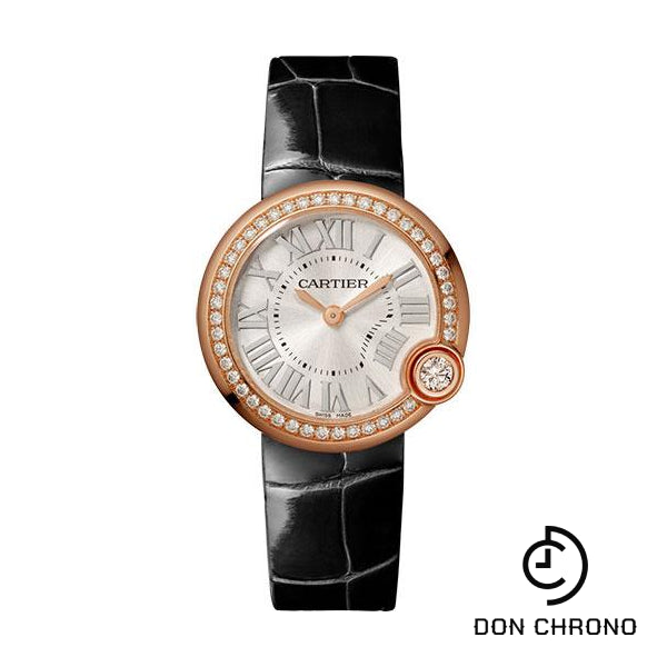 Cartier Ballon Blanc de Cartier Watch - 30 mm Pink Gold Case - Diamond Bezel - Black Alligator Strap - WJBL0005